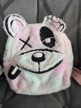 Scummy Bears fuzzy pastel rainbow Scum Bag backpack